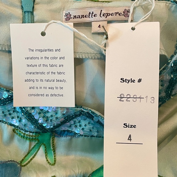 Nanette Lepore Hand Dyed Floral Bead Embroidered Silk Skirt Women’s Size 4 - Picture 3 of 6